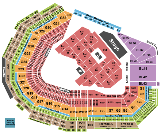 Fenway Park My Chemical Romance Seating Chart